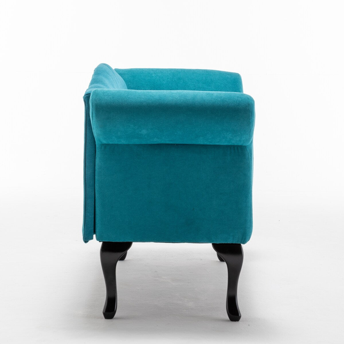52.76" Linen Fabric Upholstered Loveseat with Rolled Arms, Comefortable Cushion and Solid Wood Legs for Living Room, Bedroom