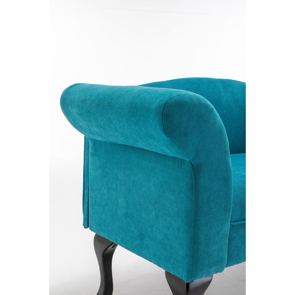 52.76" Linen Fabric Upholstered Loveseat with Rolled Arms, Comefortable Cushion and Solid Wood Legs for Living Room, Bedroom