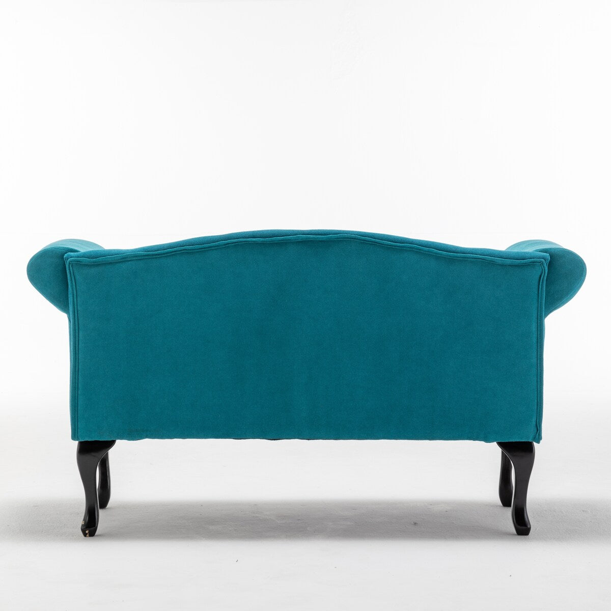 52.76" Linen Fabric Upholstered Loveseat with Rolled Arms, Comefortable Cushion and Solid Wood Legs for Living Room, Bedroom
