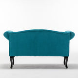 52.76" Linen Fabric Upholstered Loveseat with Rolled Arms, Comefortable Cushion and Solid Wood Legs for Living Room, Bedroom