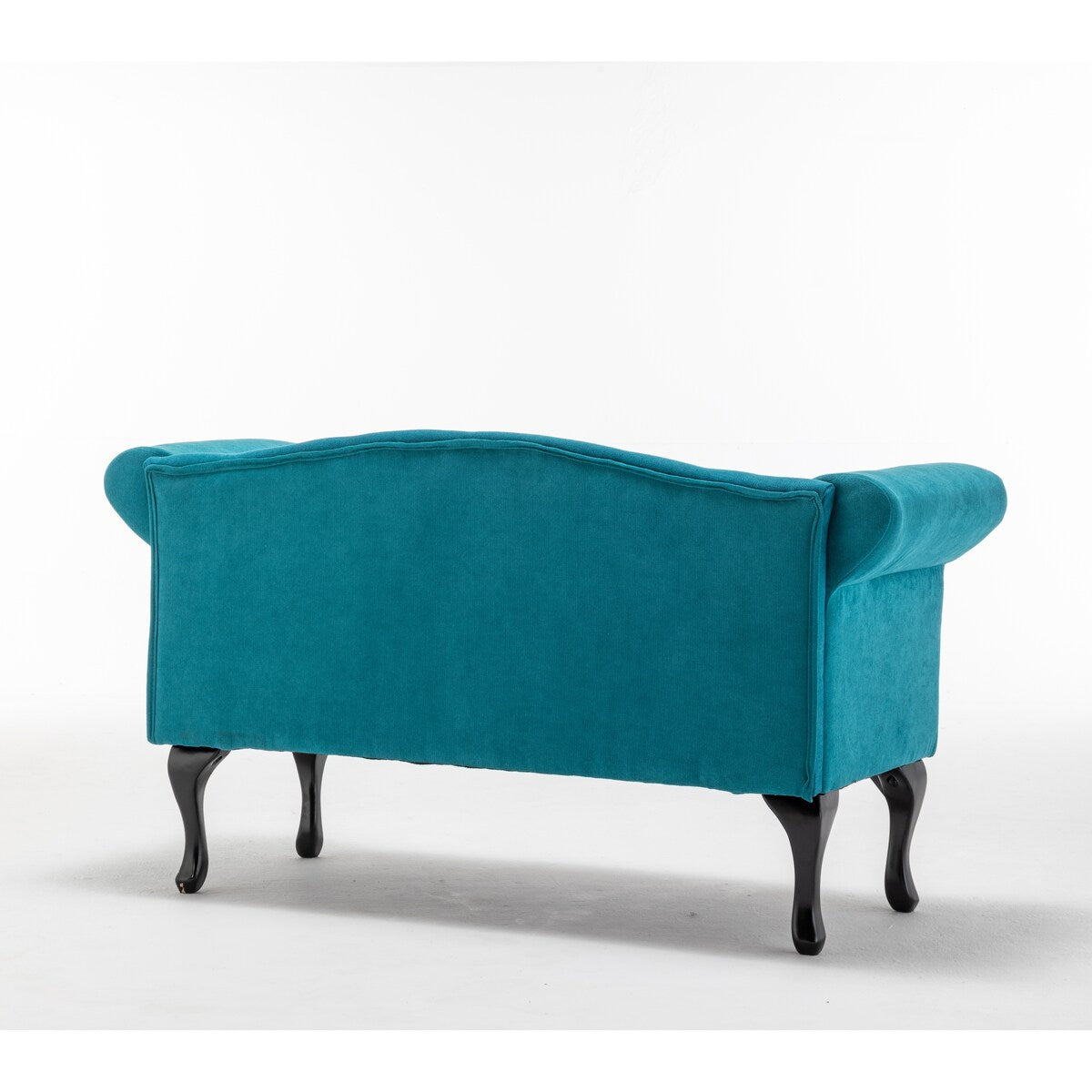 52.76" Linen Fabric Upholstered Loveseat with Rolled Arms, Comefortable Cushion and Solid Wood Legs for Living Room, Bedroom