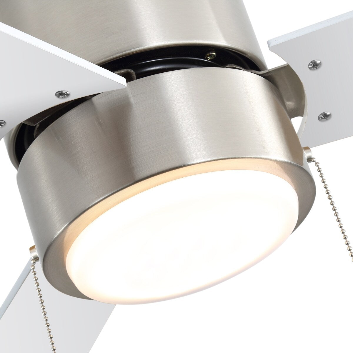 52" 3-Blade Flush Mount LED Ceiling Fan with Light and Pull Chain