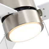 52" 3-Blade Flush Mount LED Ceiling Fan with Light and Pull Chain
