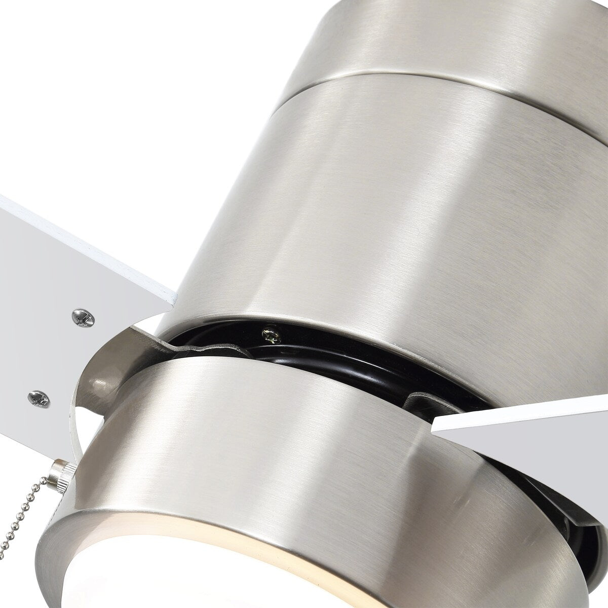 52" 3-Blade Flush Mount LED Ceiling Fan with Light and Pull Chain