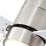 52" 3-Blade Flush Mount LED Ceiling Fan with Light and Pull Chain