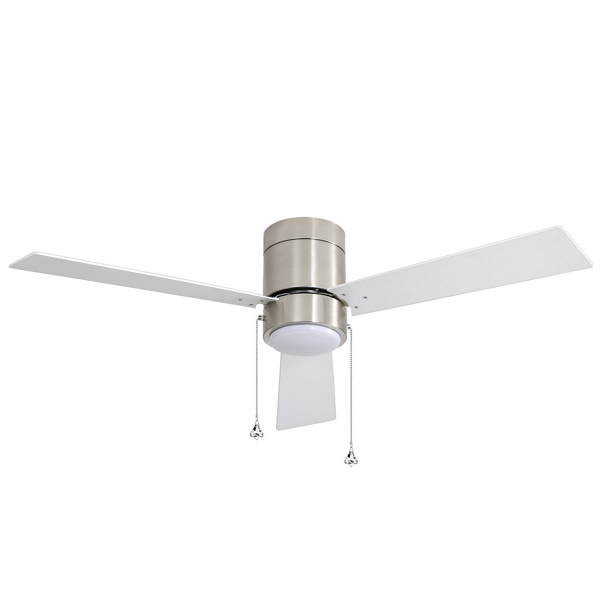 52" 3-Blade Flush Mount LED Ceiling Fan with Light and Pull Chain