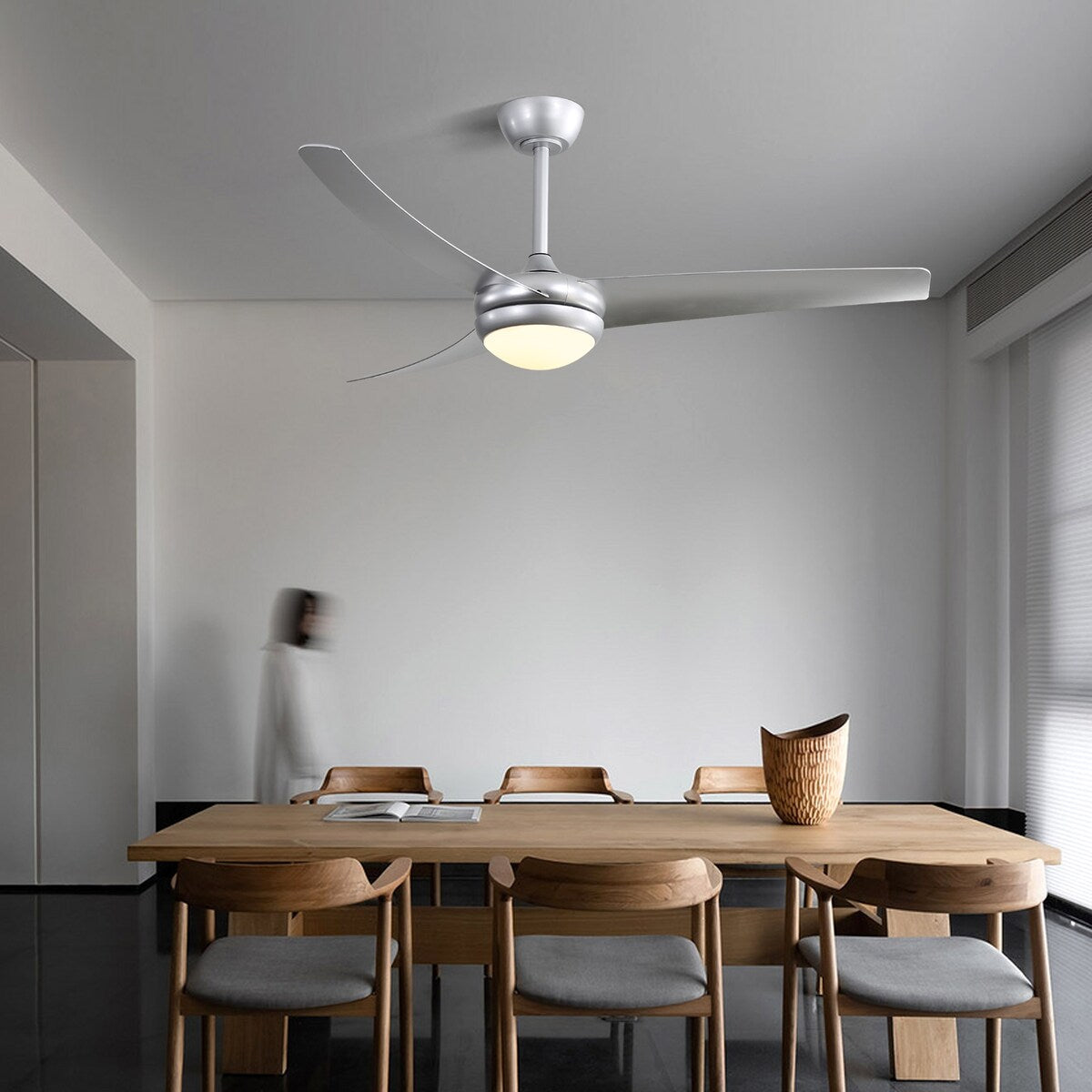 52" 3-Blade Reversible LED Ceiling Fan with Remote Control