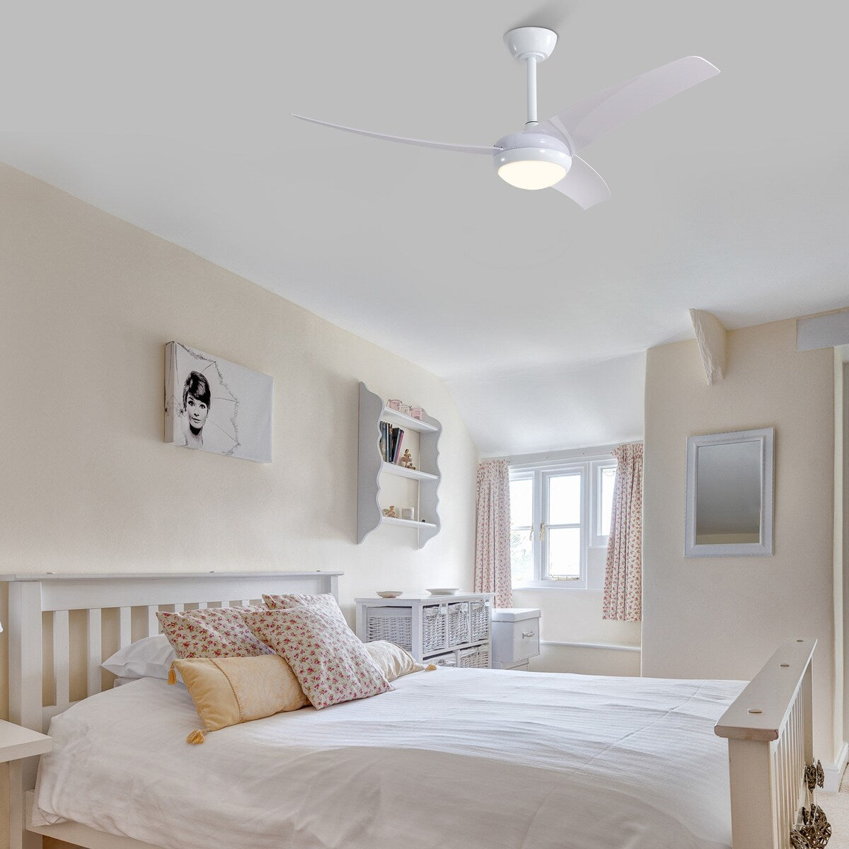 52" 3-Blade Reversible LED Ceiling Fan with Remote Control
