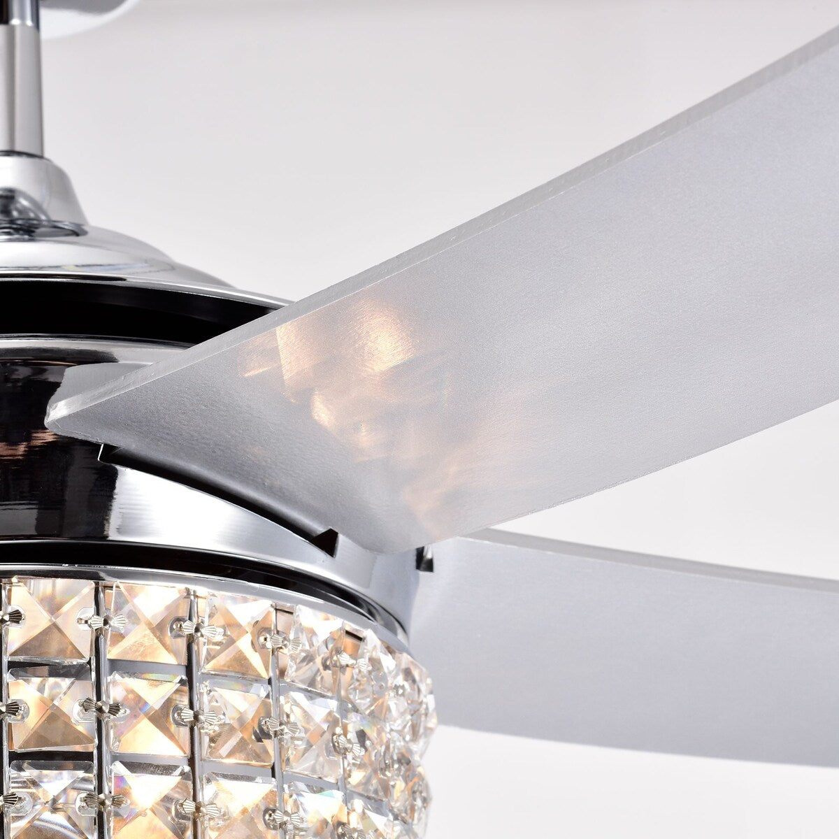 52" 5-Blade Crystal Ceiling Fan with Remote Control and Light Kit