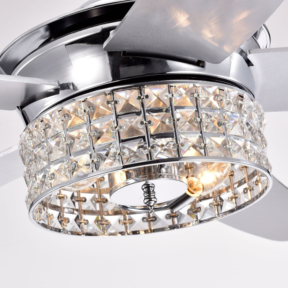 52" 5-Blade Crystal Ceiling Fan with Remote Control and Light Kit