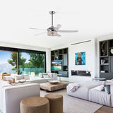 52" 5-Blade Crystal Ceiling Fan with Remote Control and Light Kit