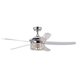 52" 5-Blade Crystal Ceiling Fan with Remote Control and Light Kit