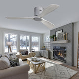 52" Brown Wood Ceiling Fan with 6 Speeds and DC Motor
