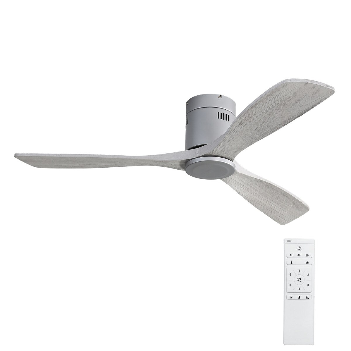 52" Brown Wood Ceiling Fan with 6 Speeds and DC Motor