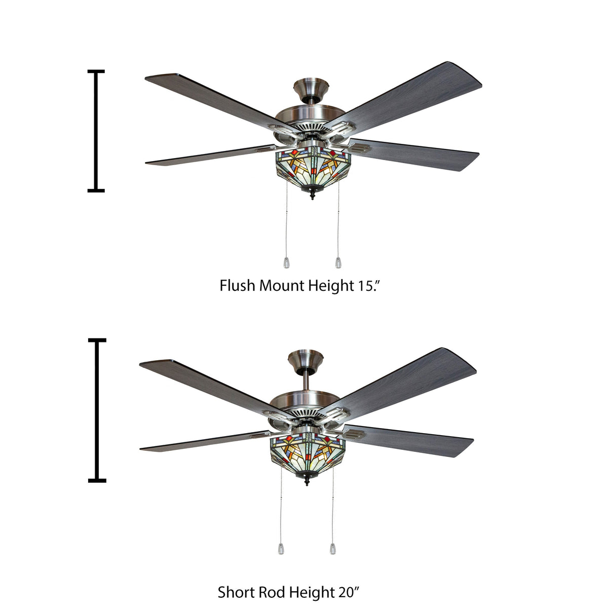 Copper Grove Cumana 52-inch Mission Stained Glass Hexagonal LED Ceiling Fan - 52"L x 52"W x 20"H - 52"L x 52"W x 20"H