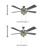 Copper Grove Cumana 52-inch Mission Stained Glass Hexagonal LED Ceiling Fan - 52"L x 52"W x 20"H - 52"L x 52"W x 20"H