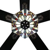 Copper Grove Cumana 52-inch Mission Stained Glass Hexagonal LED Ceiling Fan - 52"L x 52"W x 20"H - 52"L x 52"W x 20"H