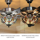 Copper Grove Cumana 52-inch Mission Stained Glass Hexagonal LED Ceiling Fan - 52"L x 52"W x 20"H - 52"L x 52"W x 20"H