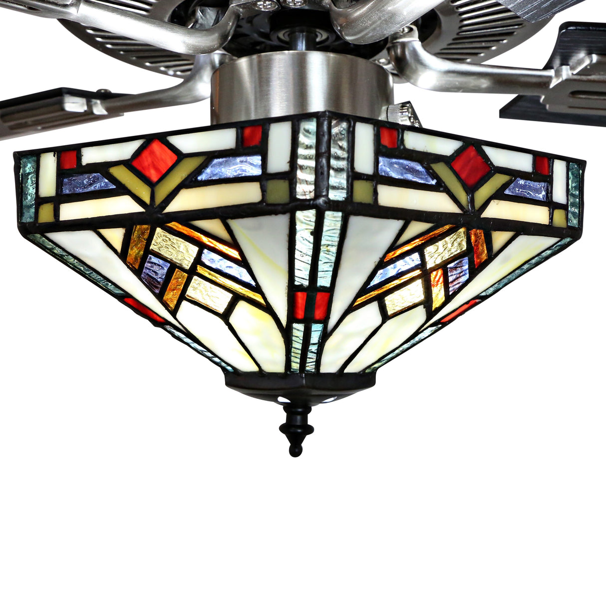 Copper Grove Cumana 52-inch Mission Stained Glass Hexagonal LED Ceiling Fan - 52"L x 52"W x 20"H - 52"L x 52"W x 20"H