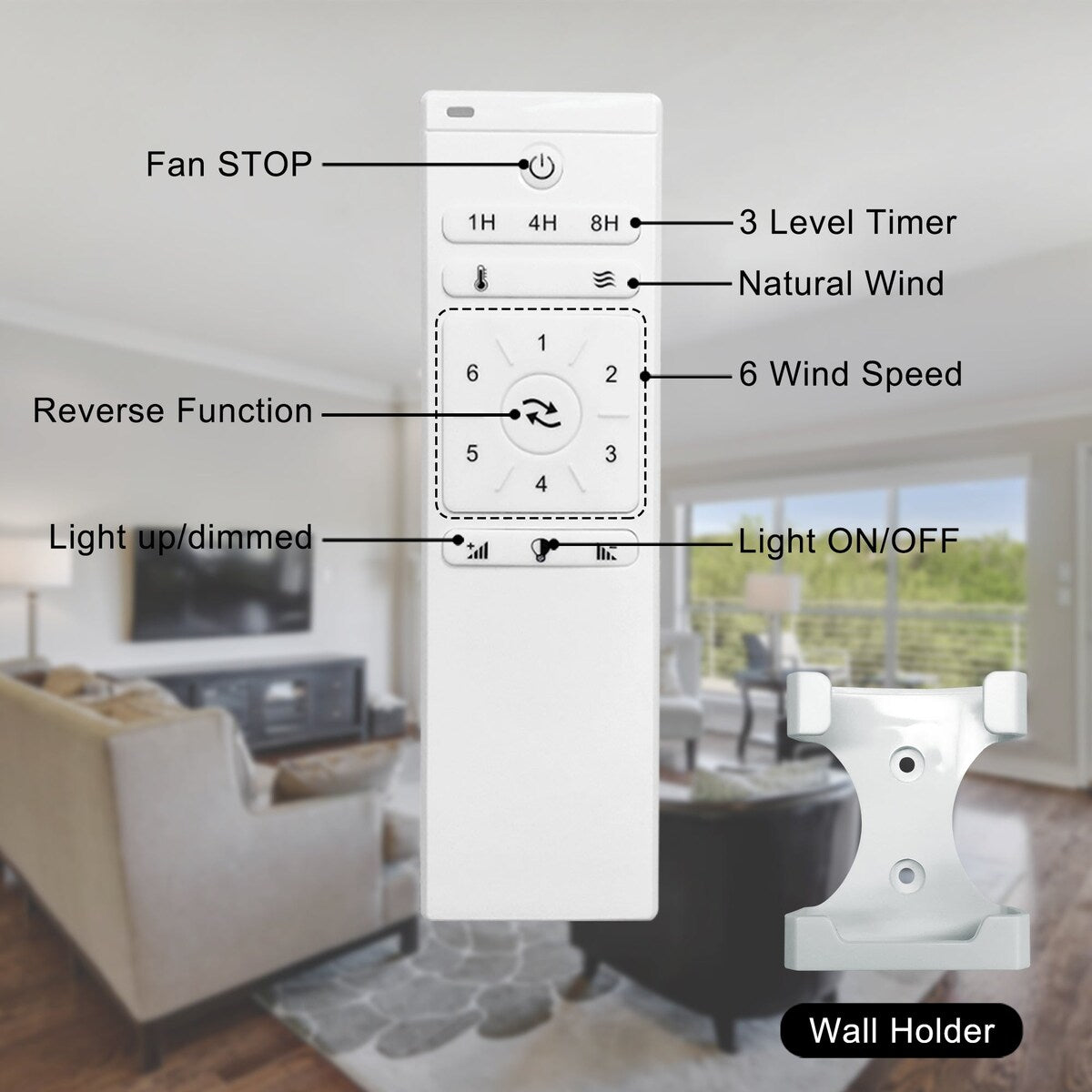 52" Ceiling Fan Light with 6 Speed Remote