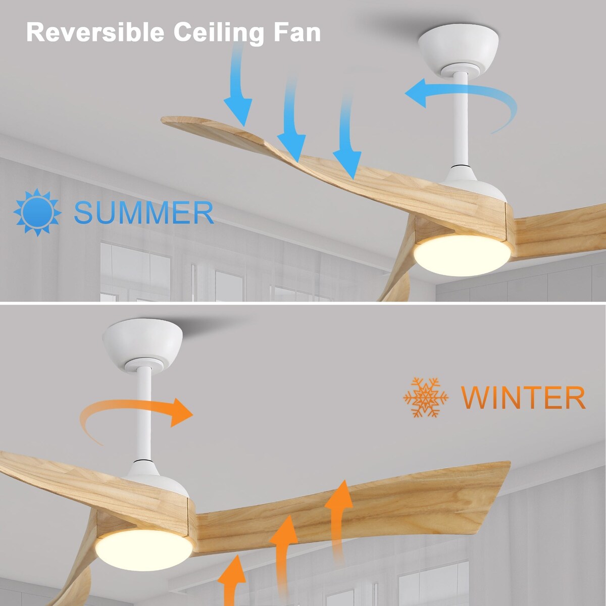 52" Ceiling Fan Light with 6 Speed Remote