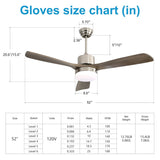 52" Ceiling Fan Light with Remote Control for Living Room