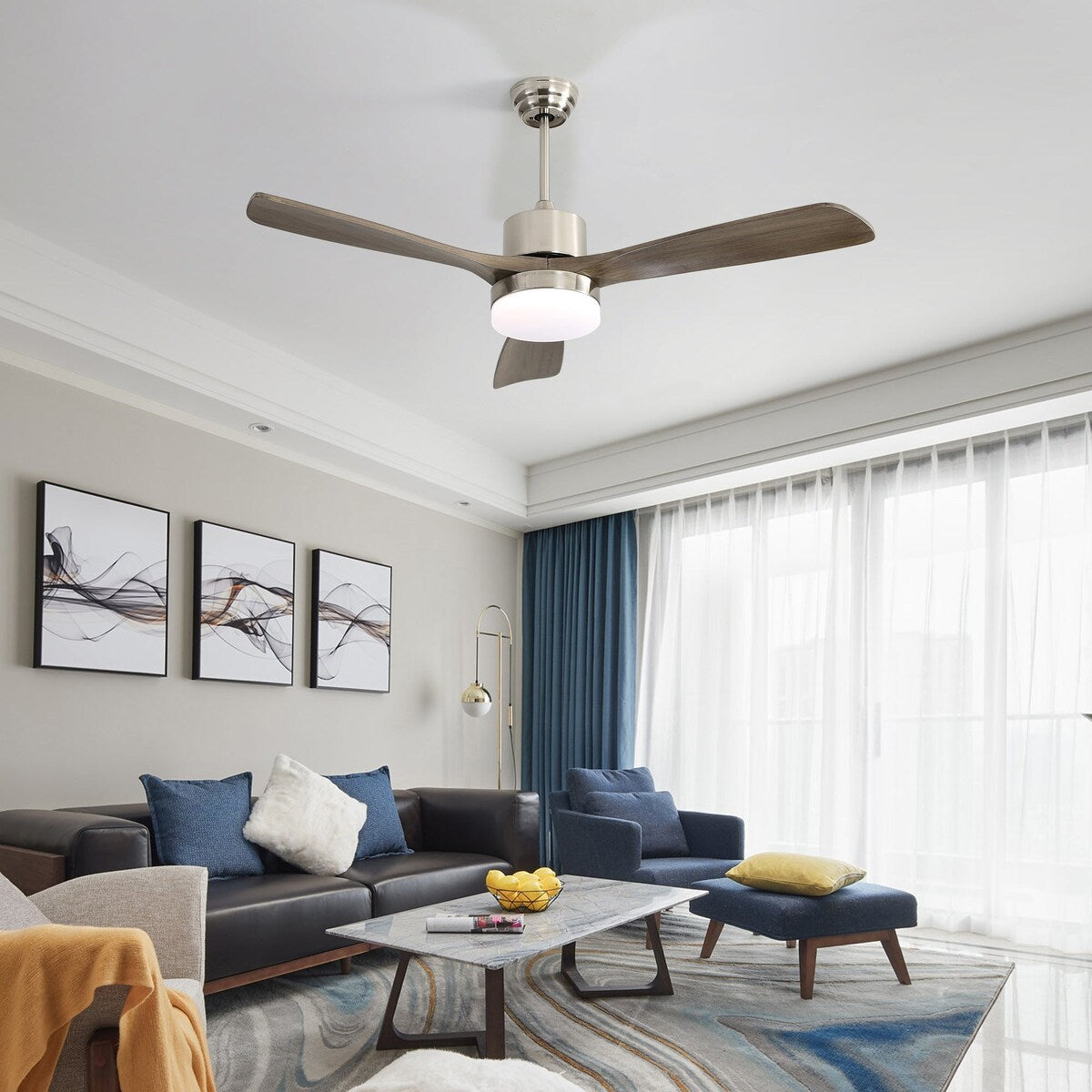 52" Ceiling Fan Light with Remote Control for Living Room