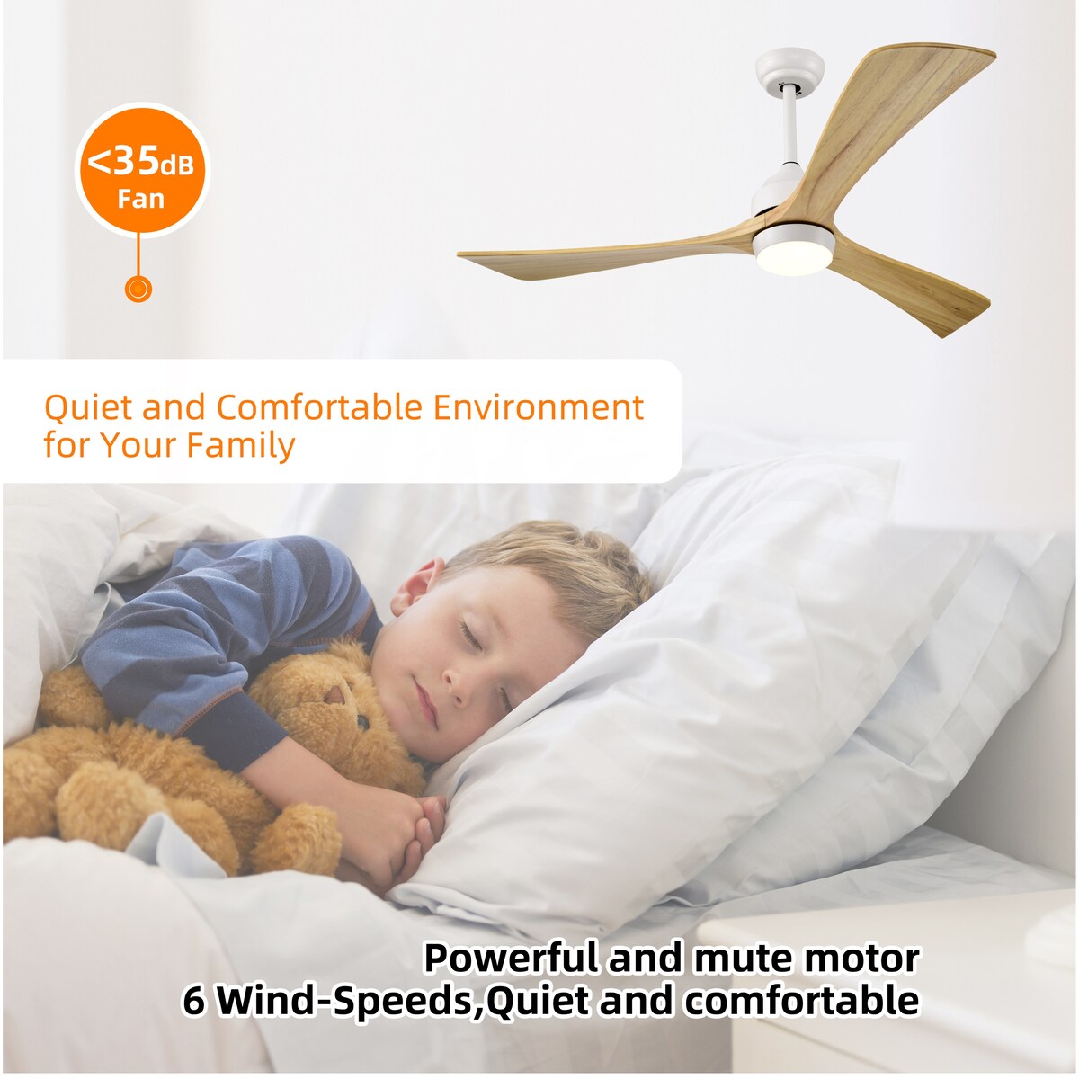 52" Ceiling Fan with Lights Remote Control