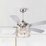 52" Chrome 5-Blade Reversible Ceiling Fan with Remote - 52 in