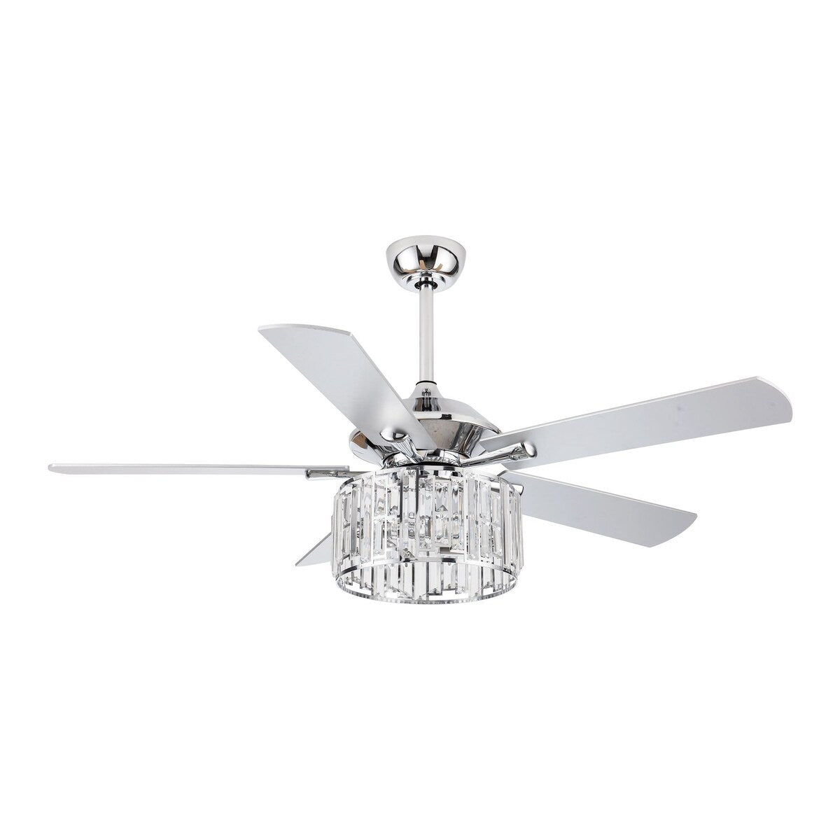 52" Chrome 5-Blade Reversible Ceiling Fan with Remote - 52 in