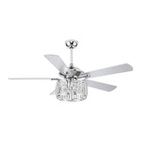 52" Chrome 5-Blade Reversible Ceiling Fan with Remote - 52 in