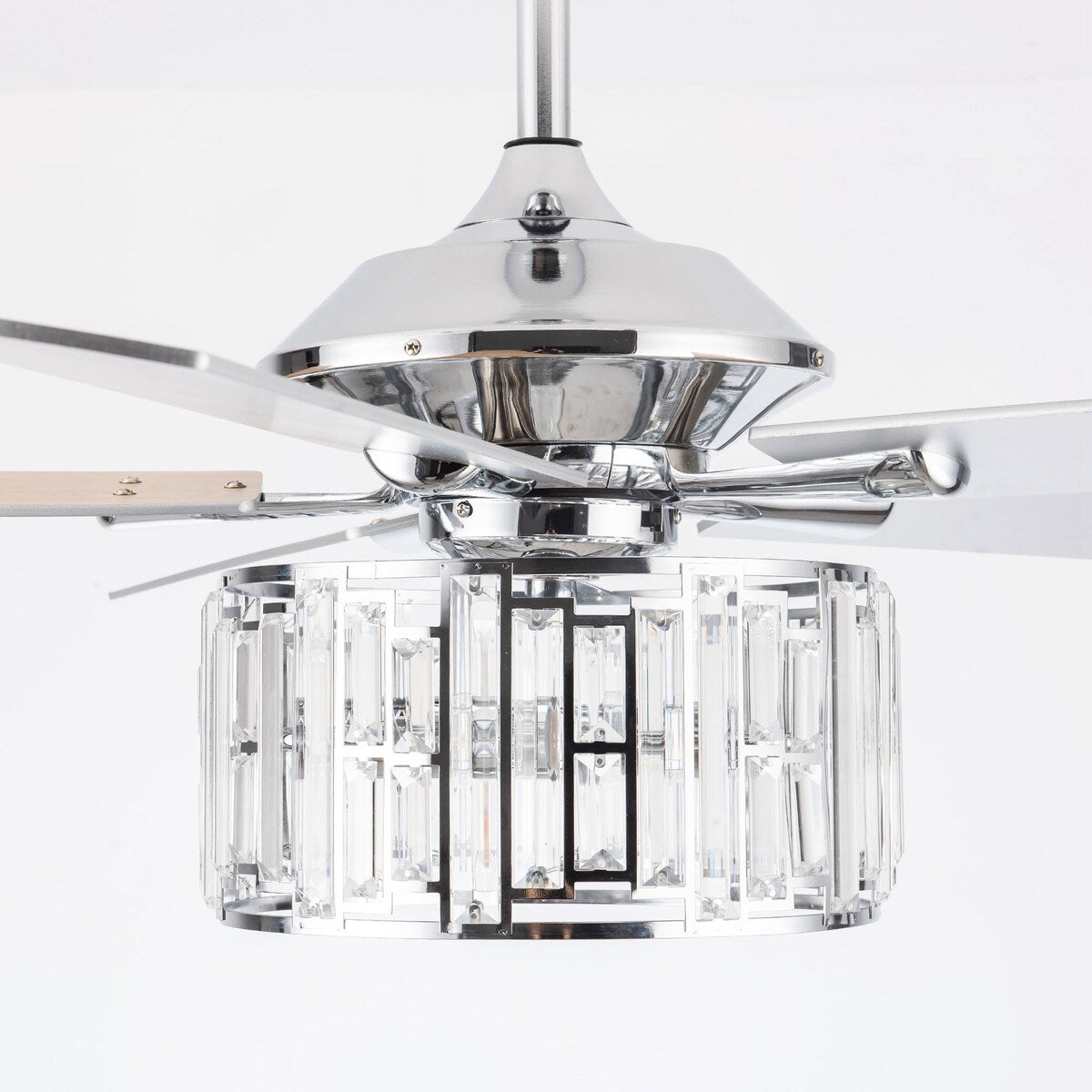 52" Chrome 5-Blade Reversible Ceiling Fan with Remote - 52 in