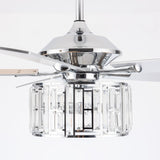 52" Chrome 5-Blade Reversible Ceiling Fan with Remote - 52 in
