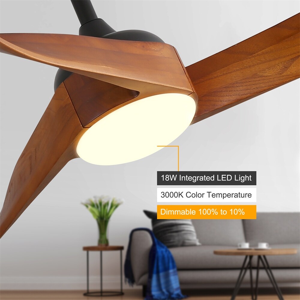 52" Dimmable Ceiling Fan with Remote Control,Reversible DC Motor - N/A