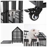 52" Heavy Duty Dog Crate Large Dog cage Strong Metal Dog Kennels and Crates for Large Dogs with 4 Lockable Wheels