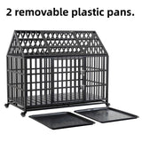 52" Heavy Duty Dog Crate Large Dog cage Strong Metal Dog Kennels and Crates for Large Dogs with 4 Lockable Wheels