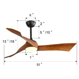 52" LED Ceiling Fan with Adjustable Brightness