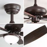 52" Modern Crystal Ceiling Fan with Light and Remote Control