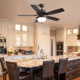 52" Modern Crystal Ceiling Fan with Light and Remote Control