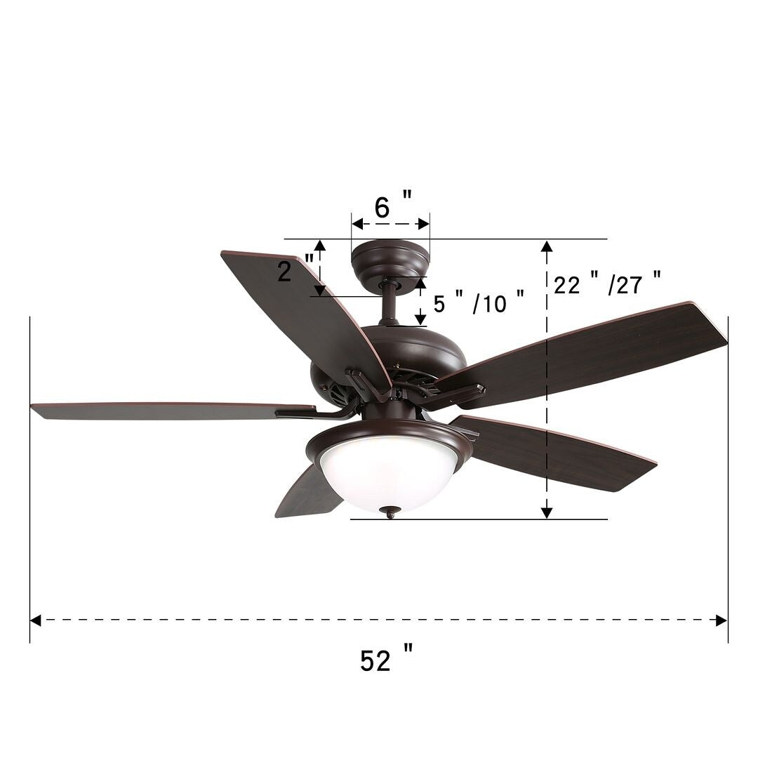 52" Modern Crystal Ceiling Fan with Light and Remote Control