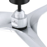 52" Modern Silver ABS 3-Blade Outdoor Ceiling Fan without Light