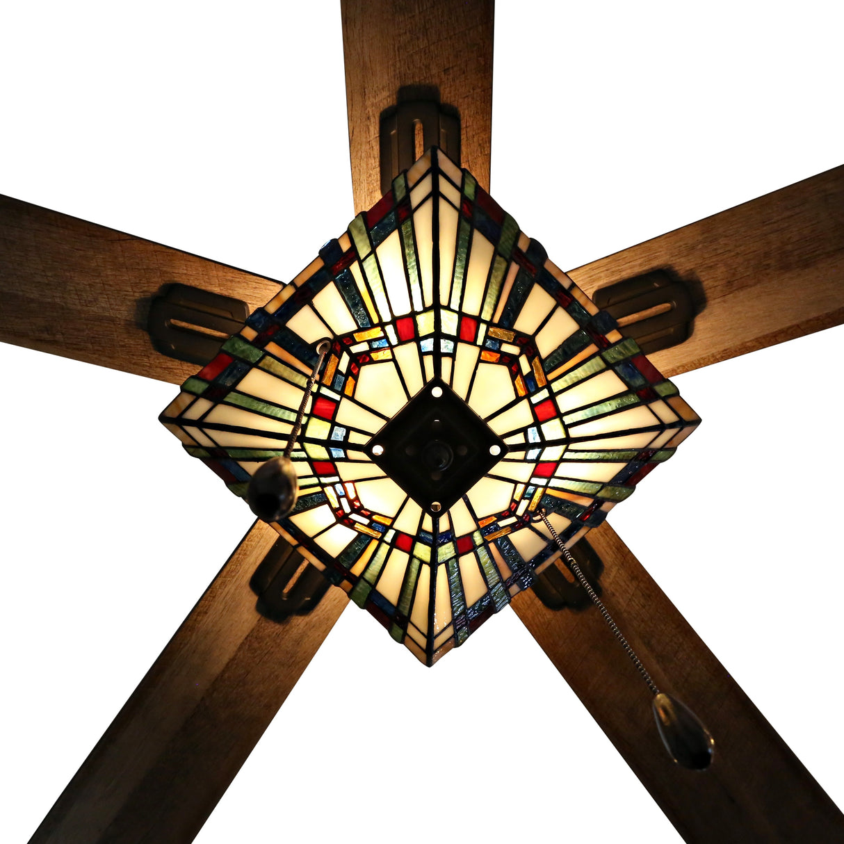 Copper Grove Orson Bronze Metal/Stained Glass 5-blade 52-inch Craftsman Ceiling Fan - 52"L x 52"W x 20"H - 52"L x 52"W x 20"H