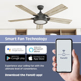 52" Prominence Home Dorsey IO Modern SMART Ceiling Fan, Bright White