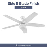 52" Prominence Home Dorsey IO Modern SMART Ceiling Fan, Bright White