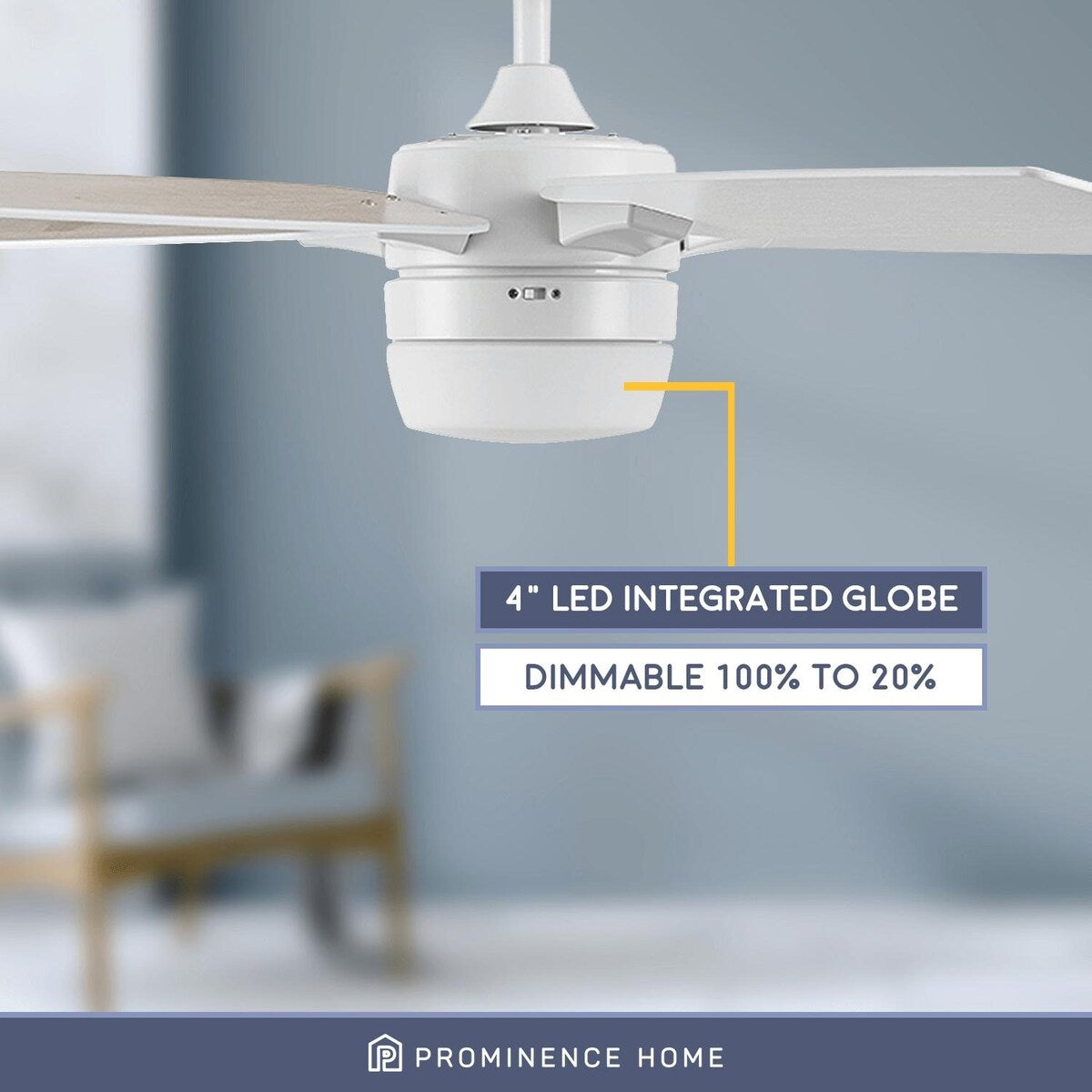 52" Prominence Home Dorsey IO Modern SMART Ceiling Fan, Bright White