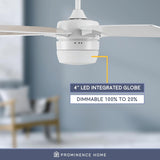 52" Prominence Home Dorsey IO Modern SMART Ceiling Fan, Bright White