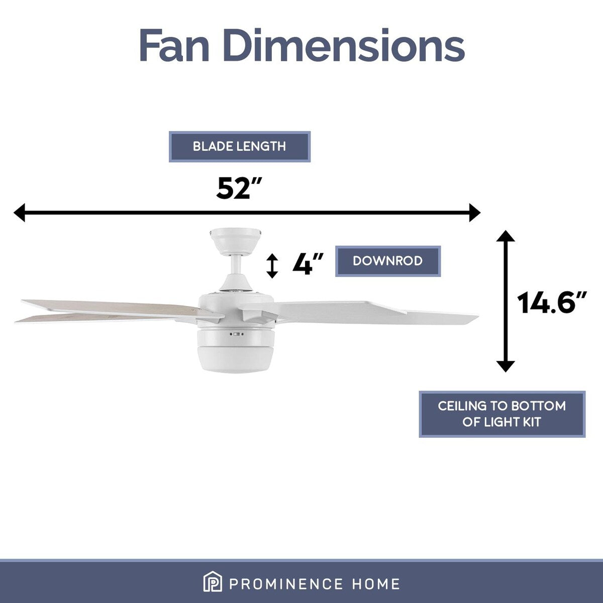 52" Prominence Home Dorsey IO Modern SMART Ceiling Fan, Bright White