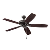 52" Satin Nickel 5-Blade Bowl Ceiling Fan