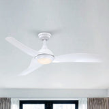 52" Modern White ABS Integrated LED Ceiling Fans with Light and Remote