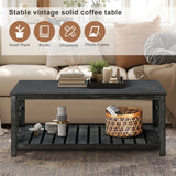 47 Inch Modern Coffee Table with Storage Shelf, Farmhouse Rectangle Living Room Center Table for Small Spaces,Easy Assembly
